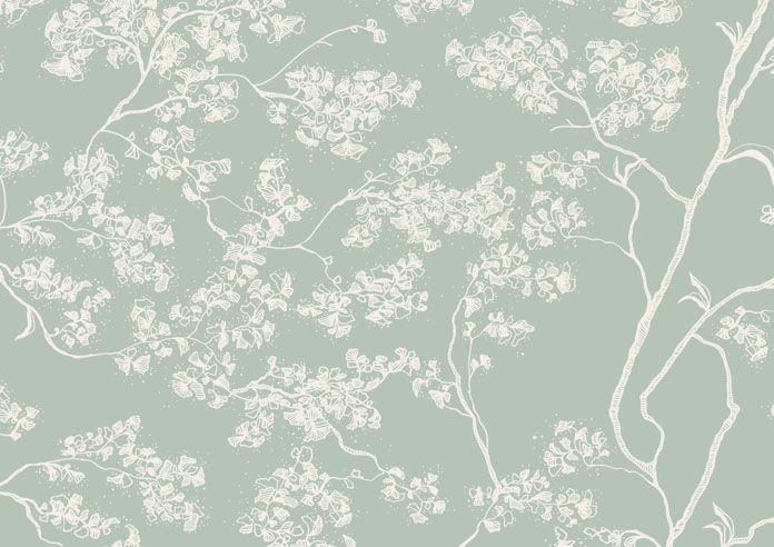 Cherry Blossom, Pastel Green - Roller Blind - Image 6